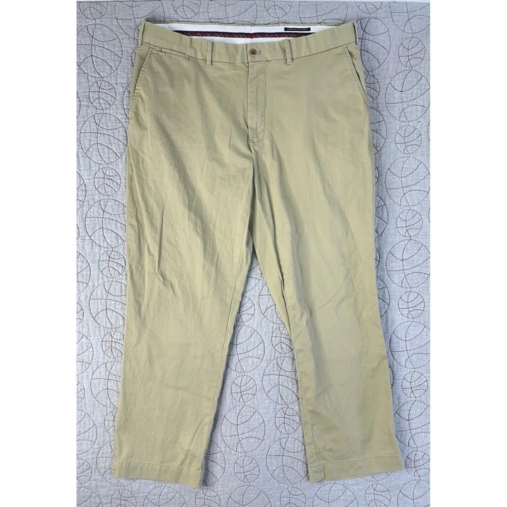 Polo Golf Pants Khaki Flat Front Cotton Twill Stretch / Men's 36x30